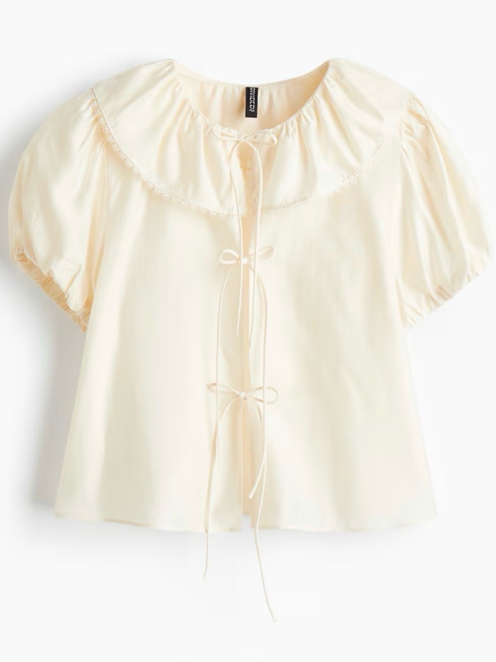 tie front cream blouse
